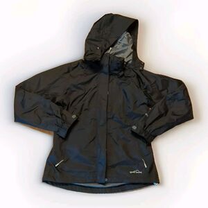 Eddie Bauer Weatheredge Jacket Coat Womens XS Black Hooded Waterproof